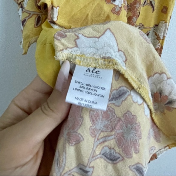 Revolve ale by Alessandra yellow ruffle floral skirt - Picture 6 of 7